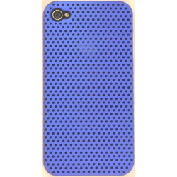 Чехол для iPhone 4G жесткий пластик-сетка синий