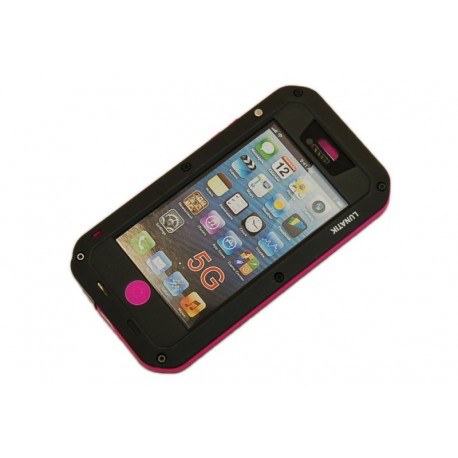 Чехол для Apple iPhone 5 "LUNATIK" /черный-малиновый/