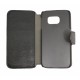 Кожаный чехол PALMEXX книга-подставка для Samsung Galaxy S6 EDGE с пластиковым держателем /черный/