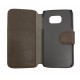 Кожаный чехол PALMEXX книга-подставка для Samsung Galaxy S6 EDGE с пластиковым держателем /коричневый/