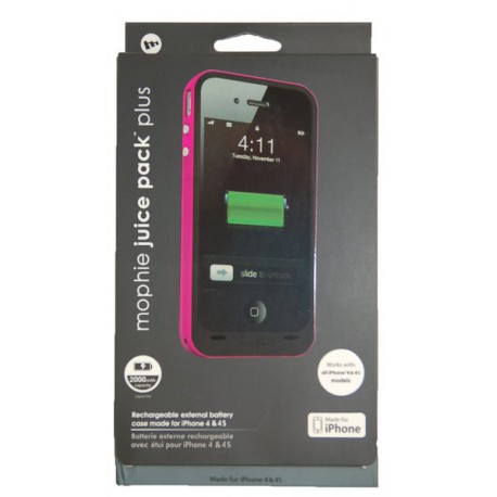 Чехол с аккумулятором для iPhone 4 Mophie /2000mAh/розовый/