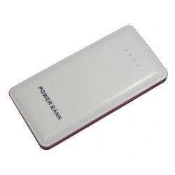 Портативный внешний аккумулятор PALMEXX с фонариком /20000mAh/ (белый-розовая окантовка)
