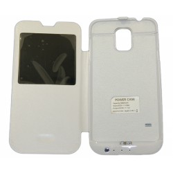Чехол-книга с аккумулятором для Samsung G900 Galaxy S5 /3800mAh/белый/